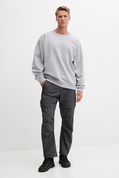 The North Face bluză Expedition Celebration culoarea gri, cu imprimeu, NF0A8E3GDYX1