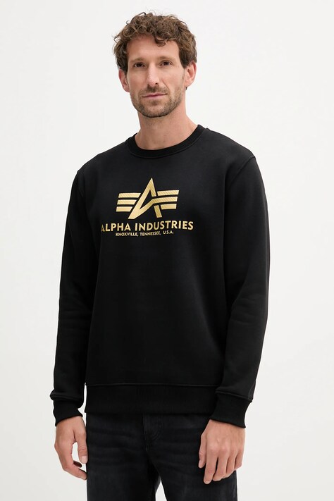 Alpha Industries bluza męska kolor czarny z nadrukiem 146311.365
