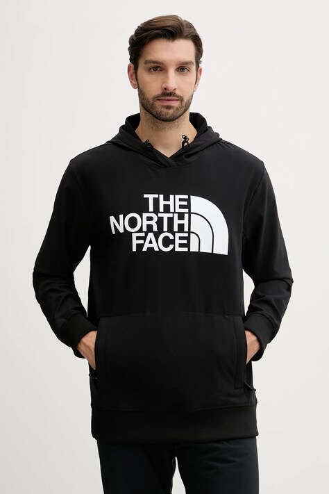 Μπλούζα The North Face Tekno χρώμα: μαύρο, με κουκούλα, NF0A82V64H01