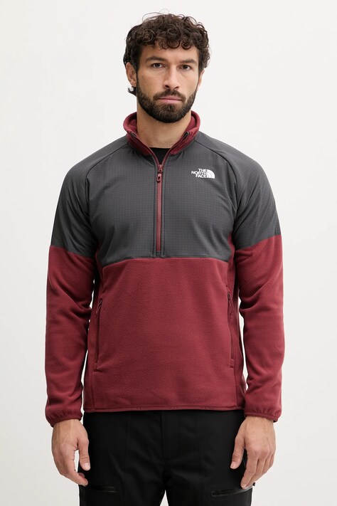 The North Face bluza sportowa Glacier Heavyweight męska kolor czerwony wzorzysta NF0A89JHDO31