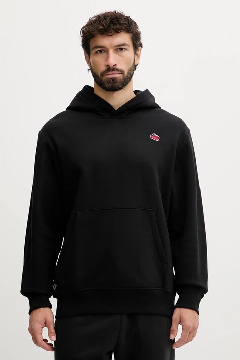 The North Face hanorac de bumbac Icon Relaxed culoarea negru, cu glugă, cu imprimeu, NF0A8EU8JK31