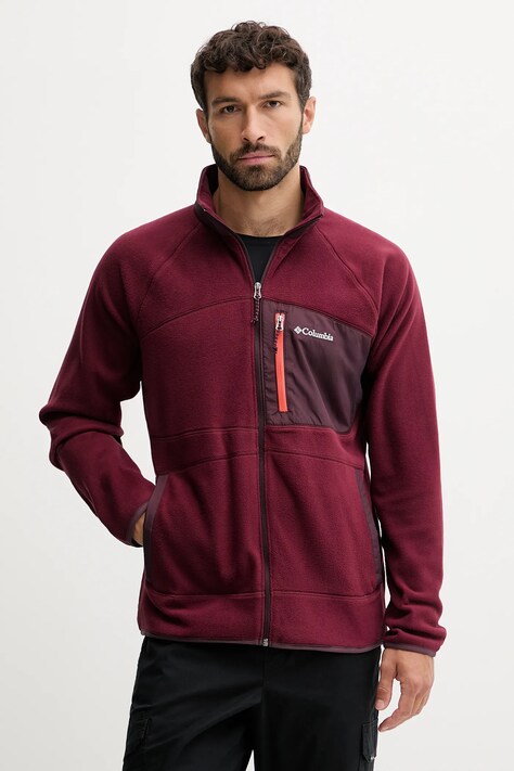 Columbia bluza Fast Trek męska kolor bordowy gładka 2135691
