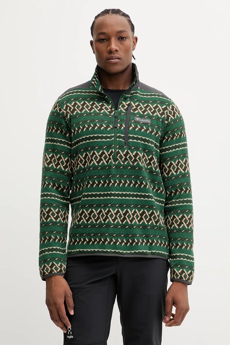 Columbia bluza outdoorowa Sweater Weather męska kolor zielony wzorzysta 2097741