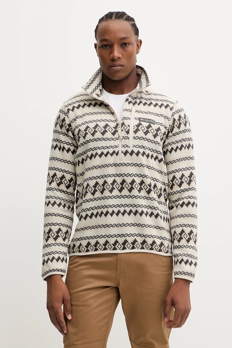 Columbia bluza outdoorowa Sweater Weather męska kolor beżowy wzorzysta 2097741