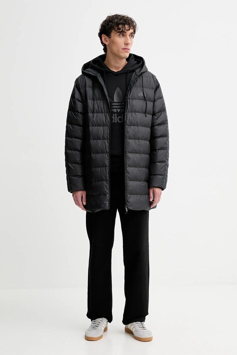 adidas Originals felpa in cotone Trefoil Hoody uomo colore nero con cappuccio JY3766