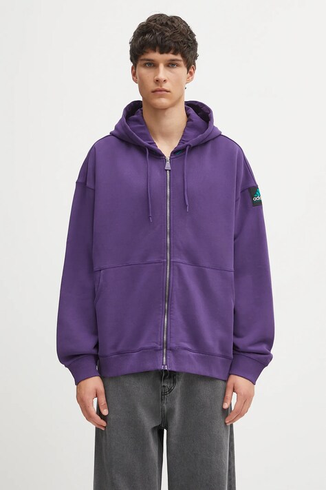 adidas Originals bluza EQT Hoodie męska kolor fioletowy z kapturem gładka JX1573