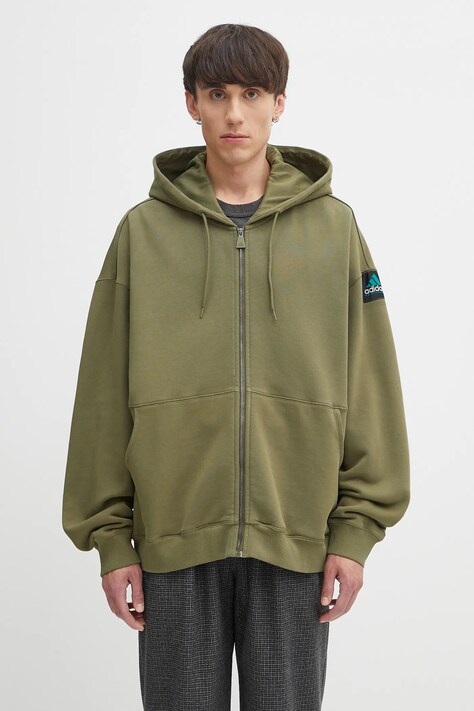 adidas Originals bluza EQT Hoodie męska kolor zielony z kapturem gładka JX1572
