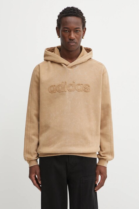 adidas Originals bluză Wsh Hoodie culoarea verde, cu glugă, cu imprimeu, JY2791