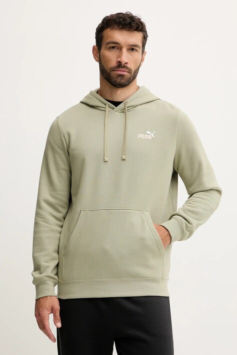 Puma bluza męska kolor zielony z kapturem z aplikacją 684718
