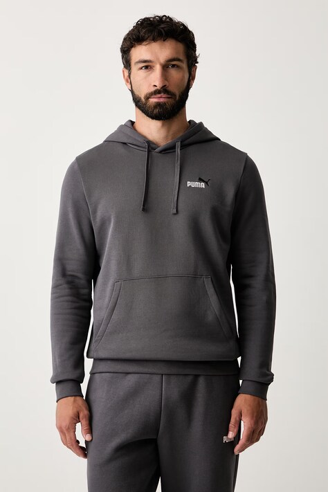 Puma bluza z kapturem męska z bawełną Essential Color szara 684718