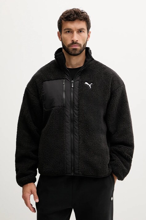 Puma geacă cu două fețe culoarea negru, de iarnă, 688371