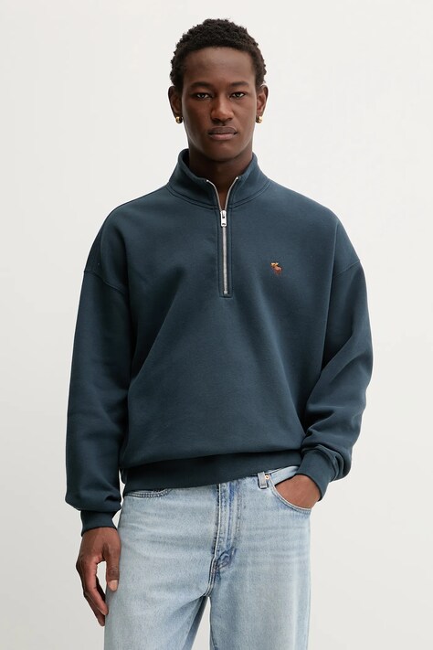 Abercrombie & Fitch bluza męska kolor granatowy gładka KI122-5541-200