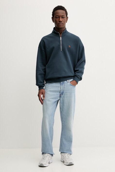 Abercrombie & Fitch bluza męska kolor granatowy gładka KI122-5541-200