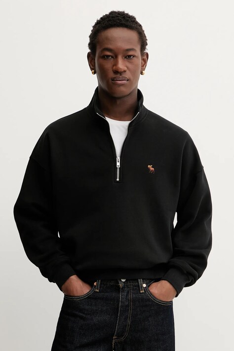 Abercrombie & Fitch bluza męska kolor czarny gładka KI122-5541-900
