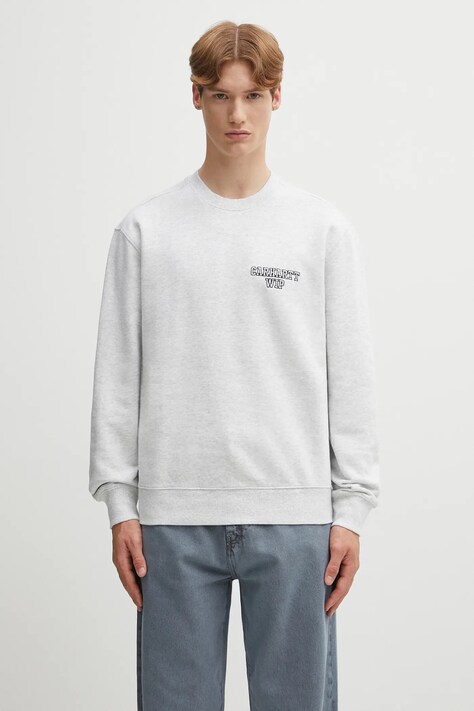 Carhartt WIP bluza bawełniana Alumni męska kolor szary melanżowa I035190.482XX
