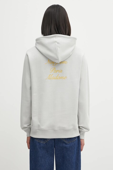 Drôle de Monsieur bluza bawełniana Le Hoodie Slogan Calligraphy męska kolor szary z kapturem z aplikacją I.HO168.CO127