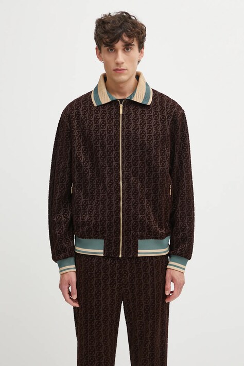 Drôle de Monsieur bluza La Veste SurvÍtement Monogramme męska kolor brązowy wzorzysta I.SJ008.PL159