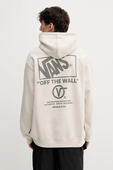 Μπλούζα Vans χρώμα: μπεζ, με κουκούλα, VN000PGMEN91