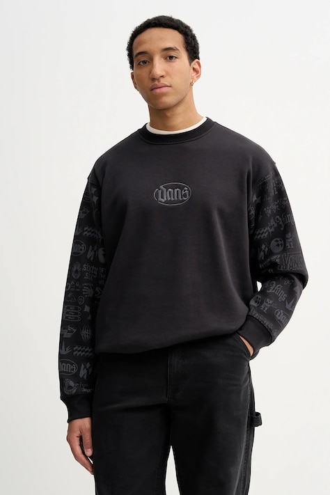 Mikina Vans pánská, černá barva, vzorovaná, VN000PASBLK1