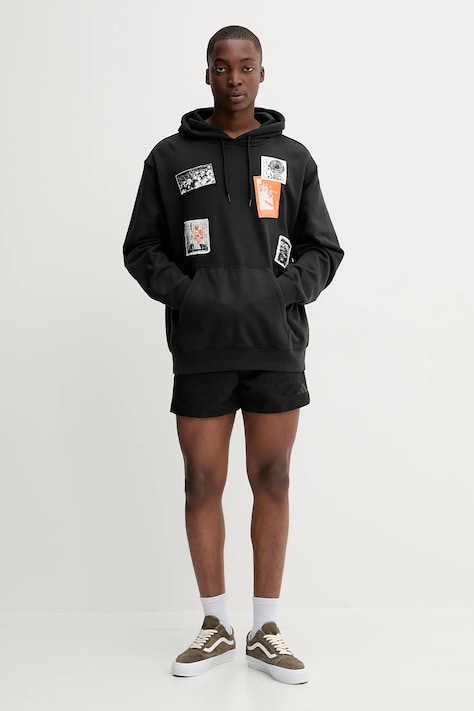 Mikina Vans pánská, černá barva, s kapucí, s aplikací, VN000PAZBLK1