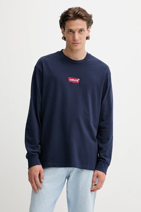 Levi's bluza bawełniana męska kolor granatowy z aplikacją A6145