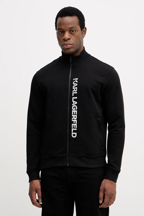 Karl Lagerfeld bluza bawełniana męska kolor czarny z nadrukiem 554917.705400