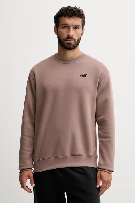 New Balance bluza męska kolor brązowy z nadrukiem MT53529EAS