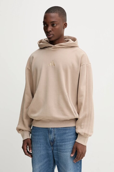 adidas bluza ALL SZN męska kolor beżowy z kapturem gładka JL6537