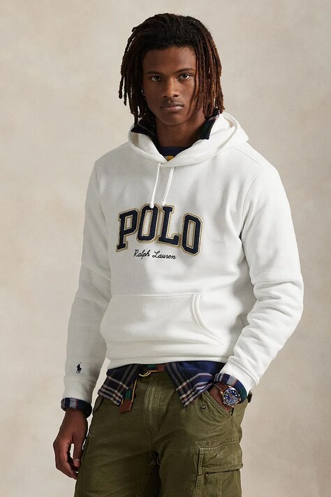 Polo Ralph Lauren bluza męska kolor biały z kapturem 710981149