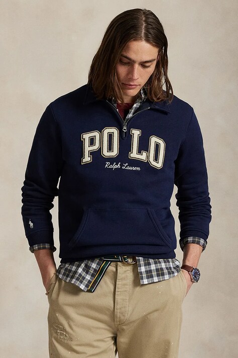 Polo Ralph Lauren bluza męska kolor granatowy z aplikacją 710981150