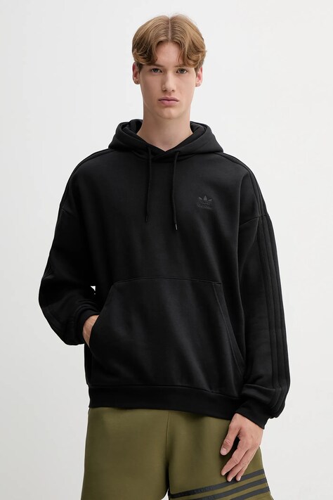 Μπλούζα adidas Originals Baggy Hoodie χρώμα: μαύρο, με κουκούλα, JY1412