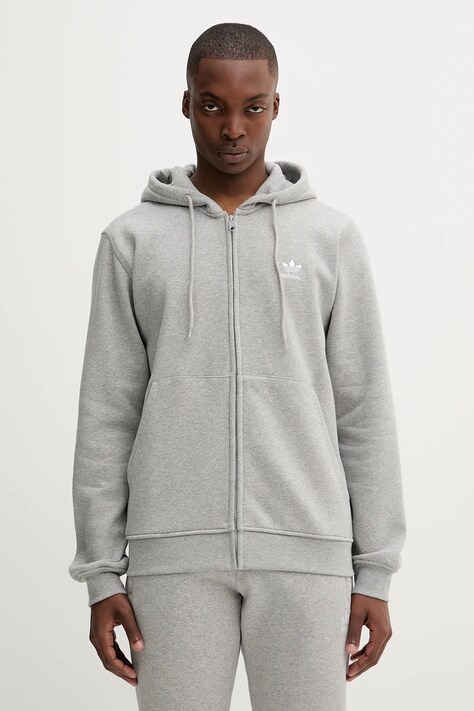 Μπλούζα adidas Originals Essentials χρώμα: γκρι, με κουκούλα, JY6167