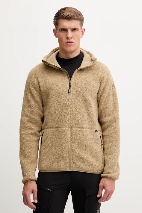 Haglöfs felpa in pile Funäs uomo colore verde con cappuccio 607817