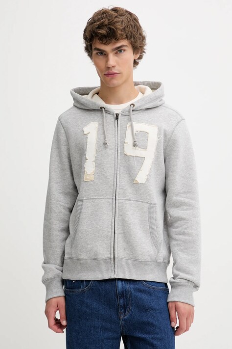Hollister Co. bluza męska kolor szary z kapturem melanżowa KI322-5271
