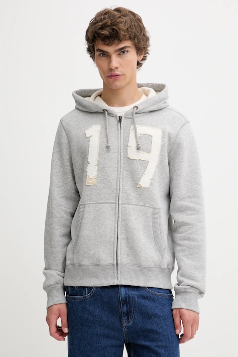 Hollister Co. bluza męska kolor szary z kapturem melanżowa KI322-5271