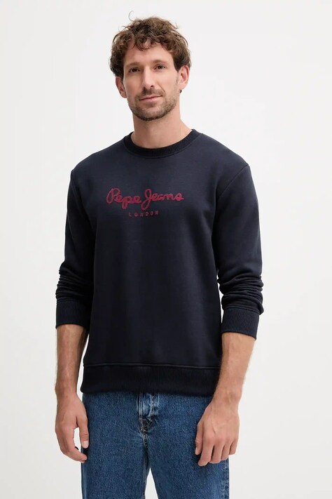 Pepe Jeans bluza męska kolor granatowy z nadrukiem PM5800011