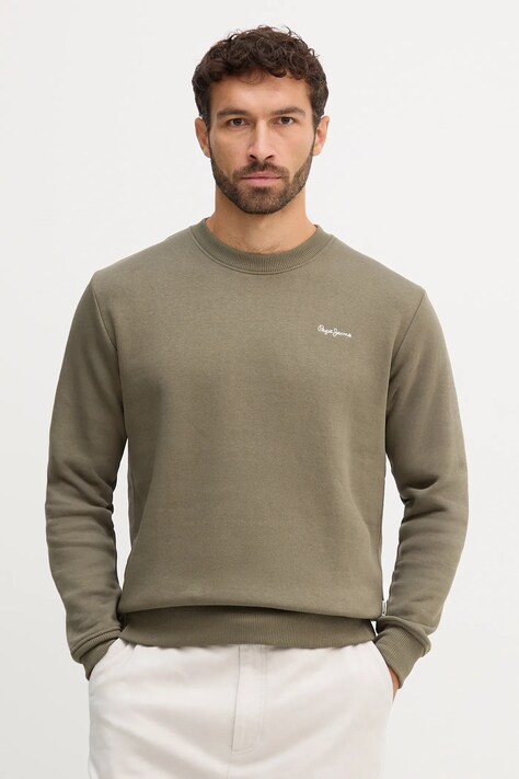 Pepe Jeans bluza męska kolor zielony gładka PM5800013