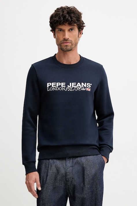 Pepe Jeans bluza męska kolor granatowy z nadrukiem PM5800029