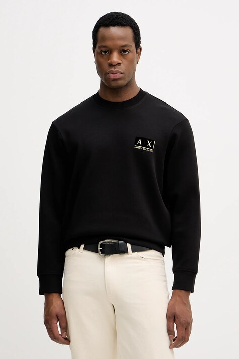 Armani Exchange bluza męska kolor czarny z kapturem z nadrukiem XM001892 AF10818