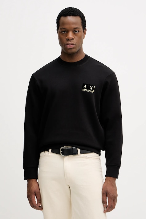 Armani Exchange bluza męska kolor czarny z kapturem z nadrukiem XM001892 AF10818