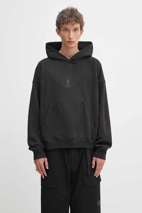 Puma bluza bawełniana PUMA x SKEPTA męska kolor czarny z kapturem gładka 633772