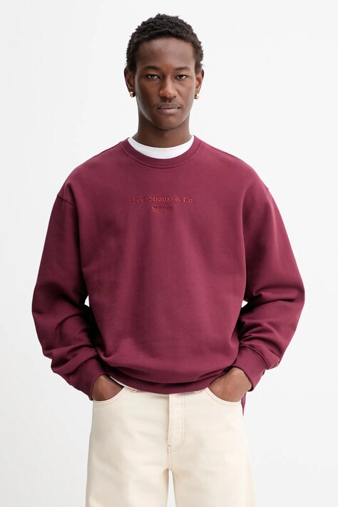 Levi's bluza męska kolor bordowy z aplikacją 38712