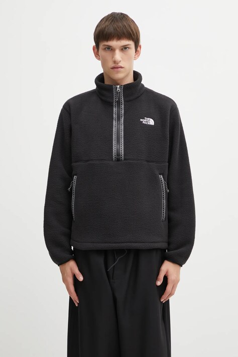 The North Face bluza Fleeski 1/4 zip męska kolor czarny gładka NF0A88XRKX71