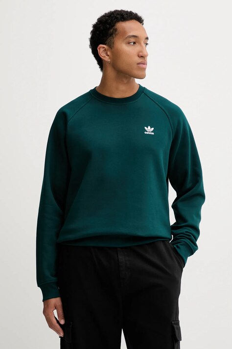 Кофта adidas Originals Essentials колір зелений з аплікацією HY2081