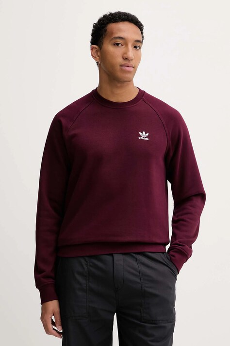 adidas Originals bluza Essentials męska kolor bordowy gładka HY2082