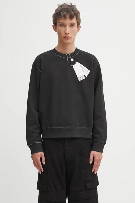 MM6 Maison Margiela bluza bawełniana męska kolor czarny z nadrukiem SH2GU0023.M25024.101