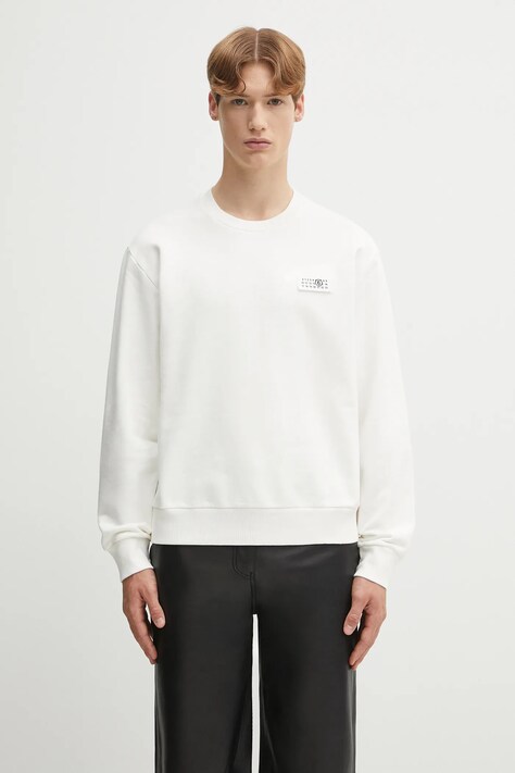 MM6 Maison Margiela bluza bawełniana męska kolor beżowy z nadrukiem SH2GU0025.M25024.101