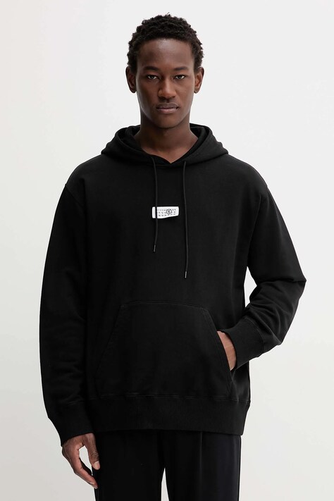 Βαμβακερή μπλούζα MM6 Maison Margiela x MM6 Wardro χρώμα: μαύρο, με κουκούλα, SH0GU0033.M25025.900