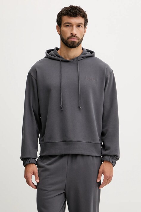 Calvin Klein Underwear bluza lounge męska kolor szary z kapturem gładka LV00NM2930