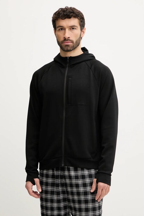 Calvin Klein Underwear bluza męska kolor czarny z kapturem gładka LV00NM2924